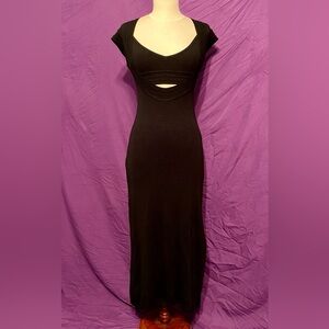 Intimately Free People 2-piece Black Ribbed Maxi Dress and Camisole. Size XS.